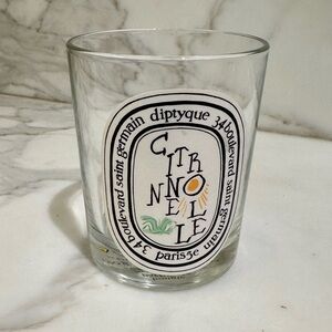 Diptyque Citronnelle Glass with Black and Yellow Accents